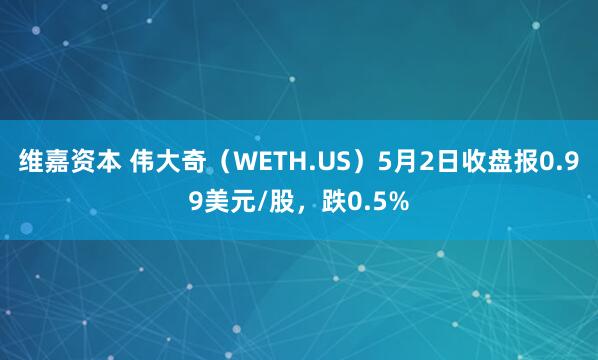 维嘉资本 伟大奇（WETH.US）5月2日收盘报0.99美元/股，跌0.5%